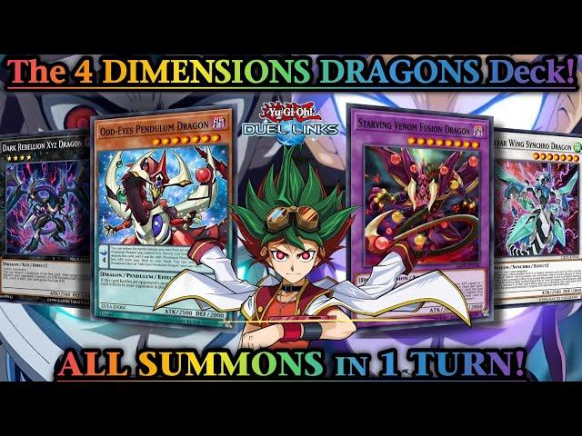 The 4 DIMENSIONS DRAGONS in 1 TURN! Odd-Eyes, Starving Venom, Dark Rebellion & Clear Wing Dragons!