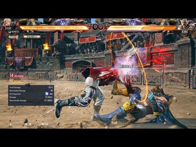 Steve Fox absolute Max Damage Combo from B1