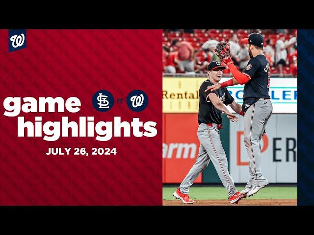 Nationals vs. Cardinals Game Highlights (7/26/24) | MLB Highlights