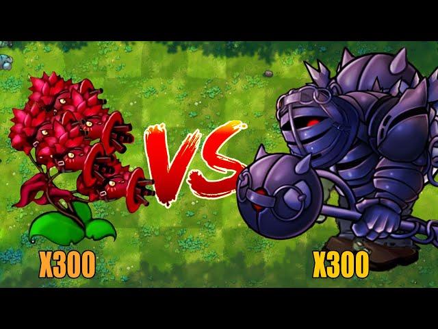 PVZ 1 Fusion Challenge!! 300 Plants Fusion VS 300 Ultimate Obsidian Gargantuar - Who Will Win?