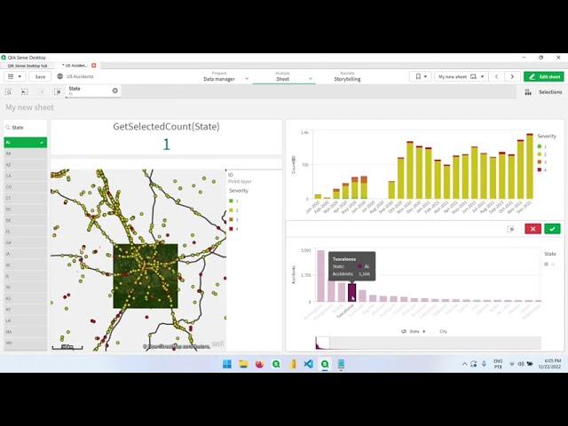 Learn Qlik Sense - Using GetSelectedCount to hide and display layers or objects