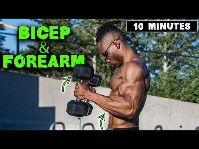 10 MINUTE LIGHTWEIGHT DUMBBELL BICEP & FOREARM WORKOUT!