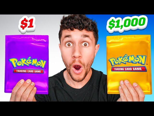 The MOST INSANE $1 vs $1,000 Pokémon Card Pack Opening!