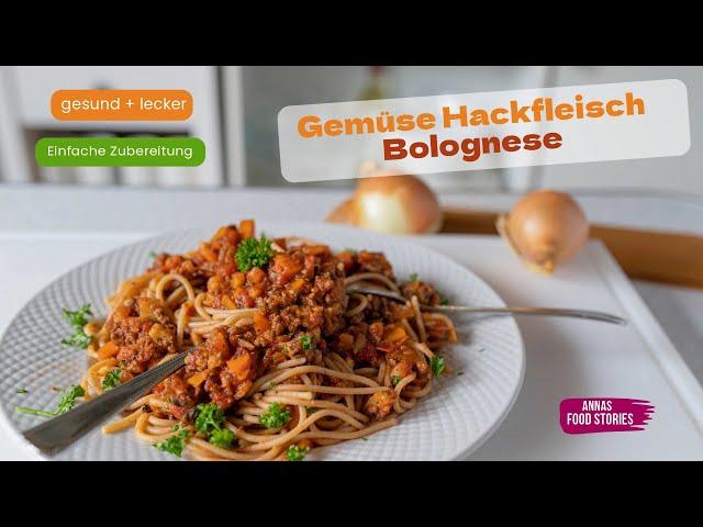 Gesunde Gemüse Hackfleisch Bolognese mit Vollkorn Spaghetti - gesundes Mittagessen