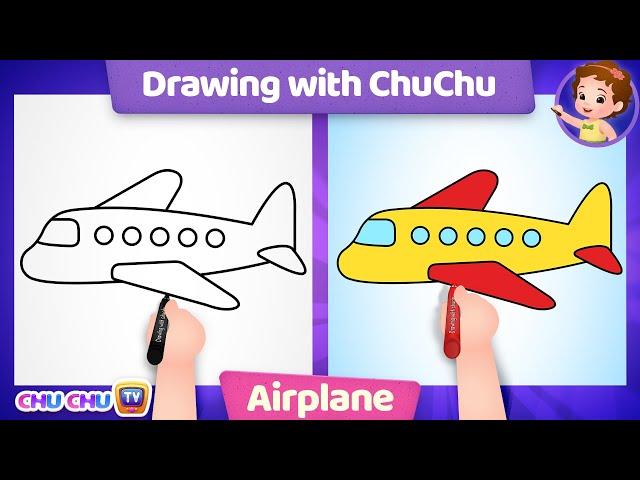 How to Draw an Airplane? - More Drawings with ChuChu - ChuChu TV Drawing Lessons for Kids