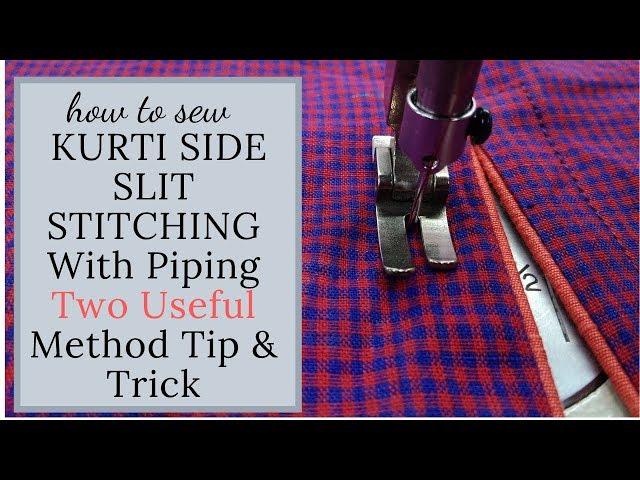 How To Sew  Dress Side Slit Stitching With Piping ️ Two Useful Method Tip & Trick Sewing Techniques