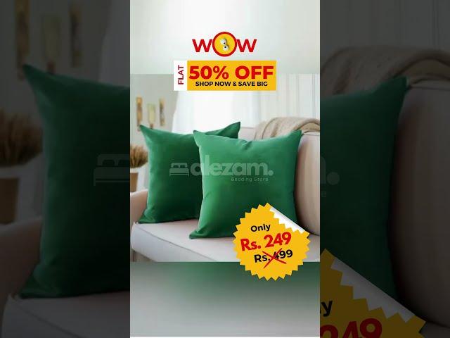 Premium Velvet Cushion Cover Plain Without Filling 16x16  #sale #homedecor #home #bedroom #discount