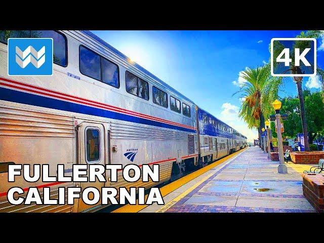 [4K] Downtown Fullerton, California USA Walking Tour & Travel Guide  Binaural City Sound