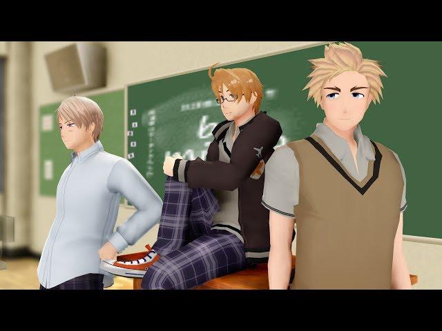 [MMD] Hetalia Gakuen - Hey Mama (Dance Battle/Yaoi) ||Story 2||