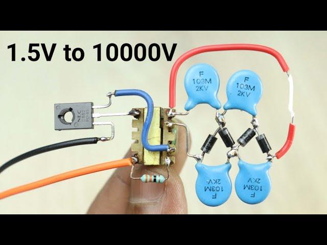 High-voltage from tiny transformer 1.5V to 10000V