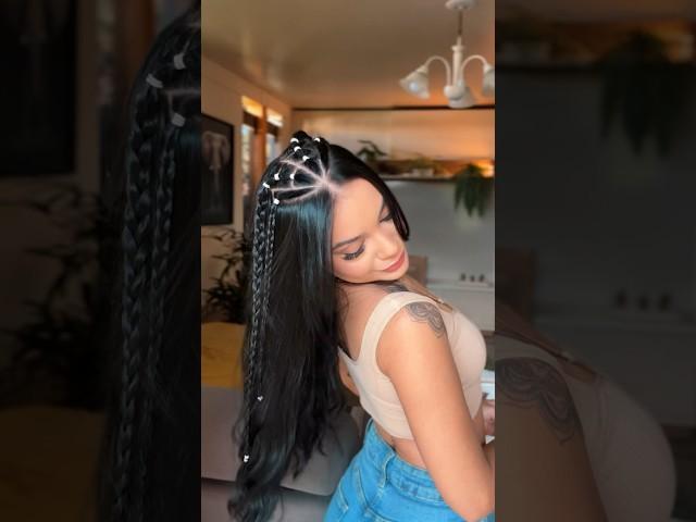 Penteado fácil com liguinhas  #penteados #penteadosfaceis #tutorial