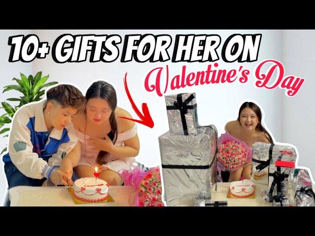 SURPRISING my Girlfriend with 10+ gifts on VALENTINE'S DAY ~ Her priceless reaction ~ Xorem & Gracy