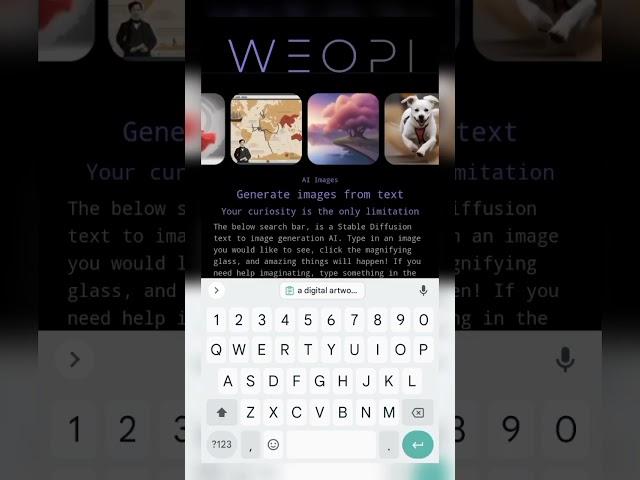 Fuel your imagination with AI-generated images from Weopi.#website #AItutorials #freeai #ai #aitool