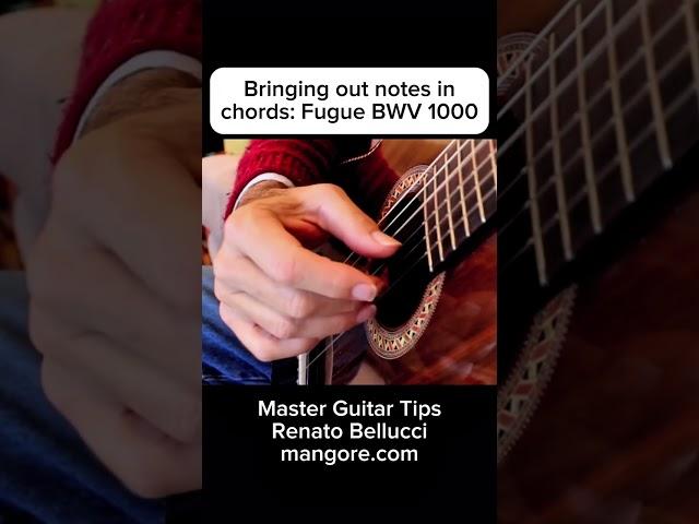Enhancing notes in guitar chords (video 2), Fugue BWV 1000