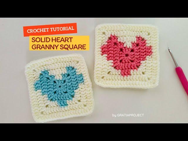 Crochet Solid Heart Granny Square | Step-by-step Crochet Along