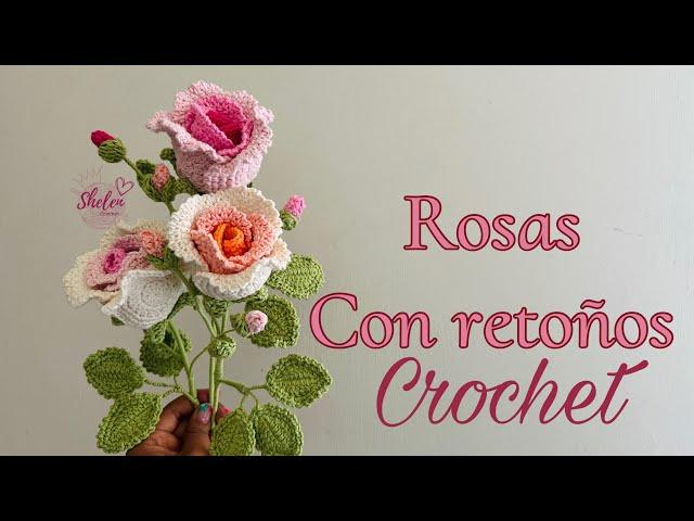 Rosa con retoños   CROCHET 