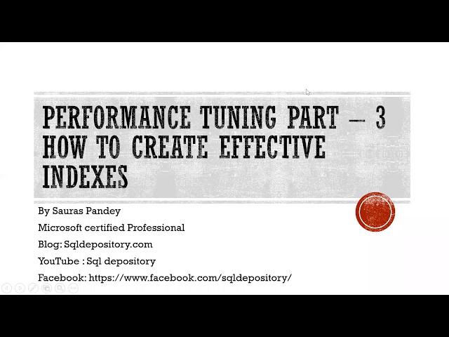 Tips to create effective indexes - SQL Server
