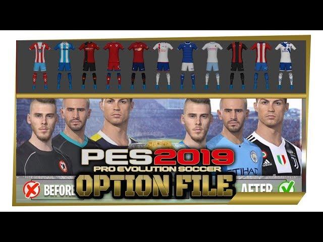 PES 2019 OPTION FILE, CORRECT TEAM KITS, NAMES, BADGES, MANAGERS & MORE! (PS4)