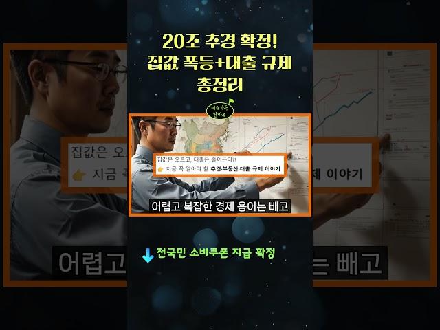 20조 원 추경 편성! 전국민 소비쿠폰 지급 확정… 그런데 집값은 왜 오르나? 대출도 막힌다!