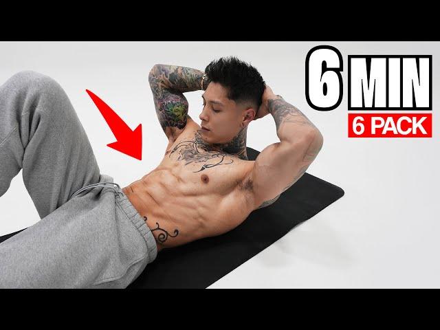 6 Minute 6 PACK ABS Workout You Can Do ANYWHERE (NO REST)