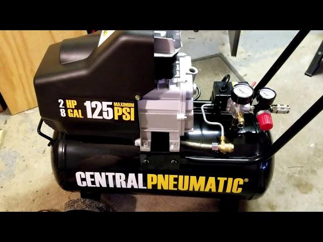 Central Pneumatic 8 Gal Oil Lube Air Compressor Unbox/Review