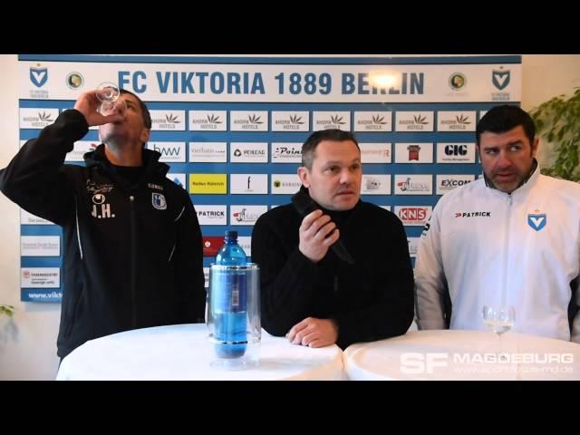 Pressekonferenz - FC Viktoria Berlin gegen 1. FC Magdeburg 0:1 (0:1) - www.sportfotos-md.de