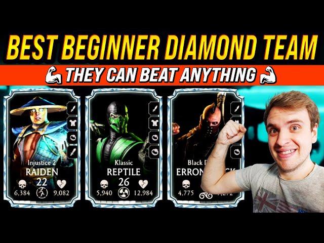 MK Mobile. This WEAK Diamond Team DESTROYS Much Stronger Teams. Best Diamond Team for Beginners!