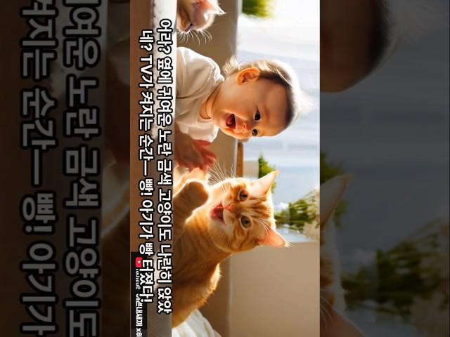 웃음보터져버린아기와고양이 1편