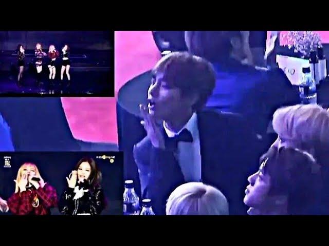 V REACTION TO BLACKPINK/PWF‐BOOMBAYAH/SMA 2017 (TAEHYUNG IN YOUR AREA)