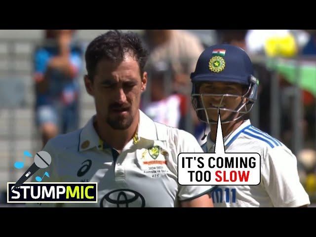 StumpMic Yashasvi Jaiswal said "Ball is Coming Too Slow" on Mitchell Starc's sledging in Ind vs Aus