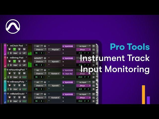 Pro Tools Input Monitoring on Instrument Tracks