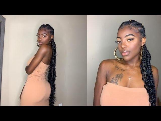 EASY Long Bohemian Feed In Braids ! Protective Style !