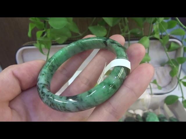 Lô 11 - 15 Chiếc vòng ngọc Jadeite type A màu Lục lý - Sơn thủy - Bảo Linh Thạch