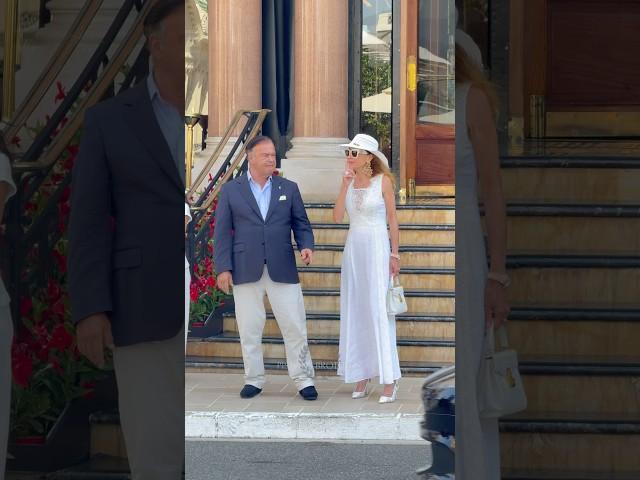 Billionaire elegant couple leaving Hotel Paris in Aston Martin #monaco #luxury #trending #lifestyle