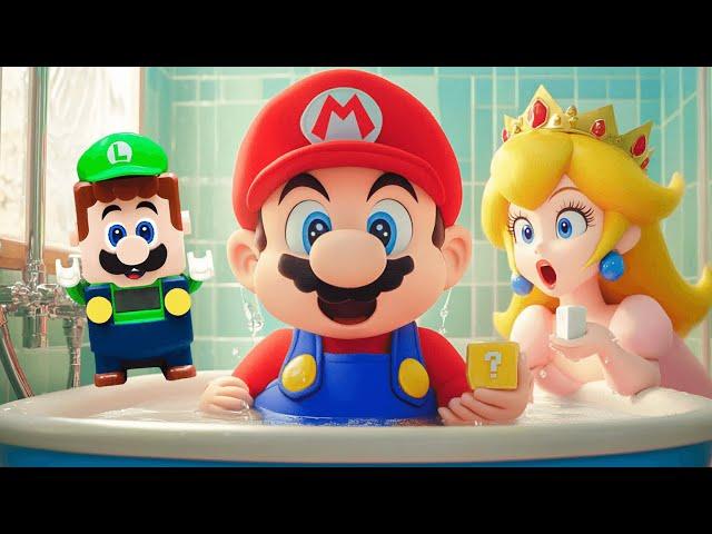 Baby Mario’s Bath Time! Lego Luigi enter the Nintendo Switch to save Baby Mario! Mario Story