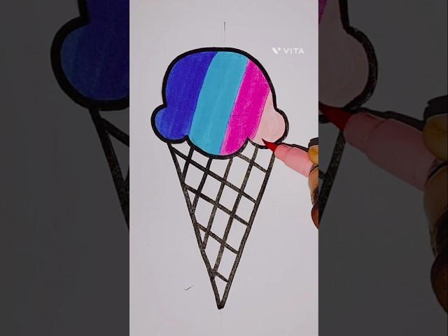 Drawing picture - draw an ice cream cone #shortsfeed #ytshorts #shorts #art