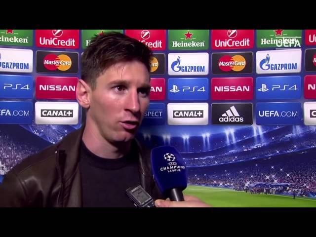 Leo Messi talks Joe Hart & the UCLdraw after FC Barcelona beat Manchester City