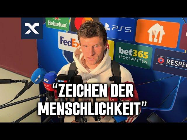 Thomas Müller über die stillen Bayern-Fans aufgrund eines Notfalls | FC Bayern 1:0 Benfica