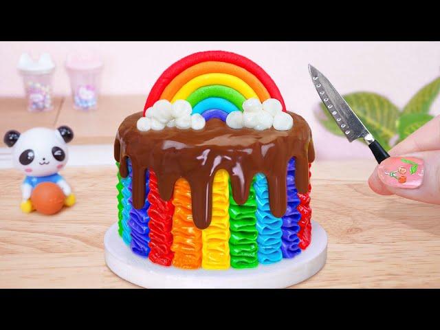 Colorful Rainbow Cake  Tasty Miniature Rainbow Chocolate Cake Decoration For Summer Party