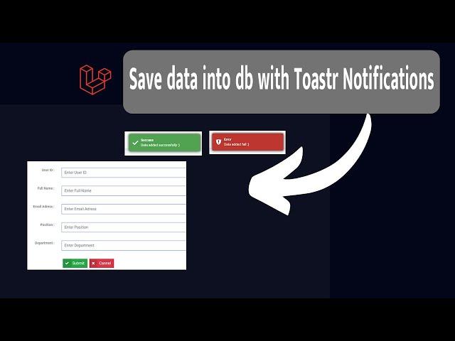 Save data into databases with Toastr Notification Laravel 8