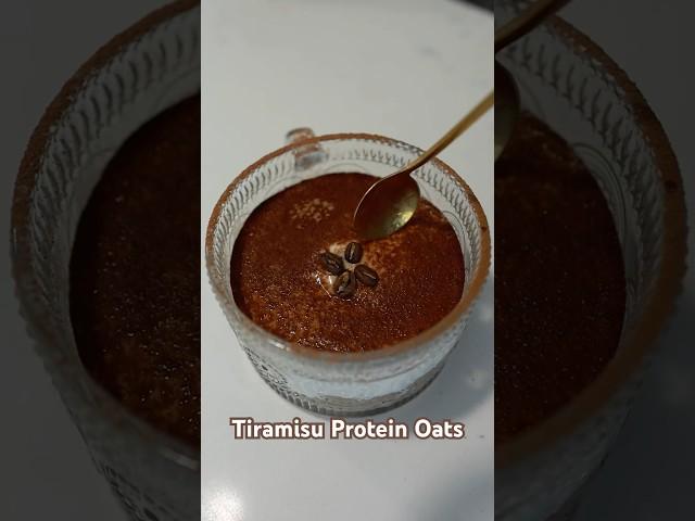 44g Protein Tiramisu Oats - Vegan  #vegandesserts