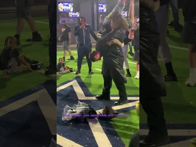 Guy dressed like undertaker hits tombstone at #wrestlemania38 #undertaker #wwe #india #saudiarabia