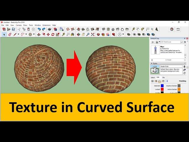 Sketchup texture on curved surface