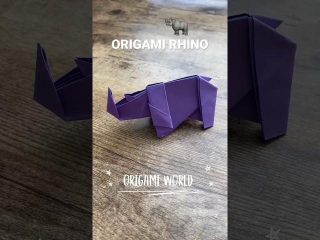 RHINO EASY ORIGAMI TUTORIAL | HOW TO MAKE RHINO ORIGAMI | PAPER FOLDING RHINO | DIY RHINO ORIGAMI