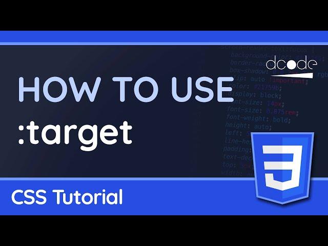 Using the ":target" pseudo-class — CSS Tutorial