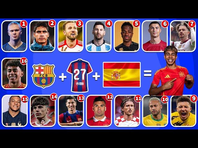 Guess the football players by their SONG, NATIONALITY, CLUB and JERSEY NUMBER,Ronaldo,Messi, Neymar