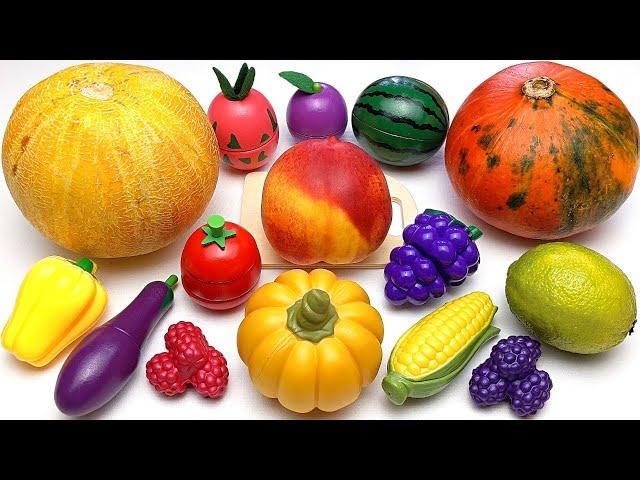 1 HOUR Cutting Real and Wooden Fruit and Vegetable/ ASMR no talking