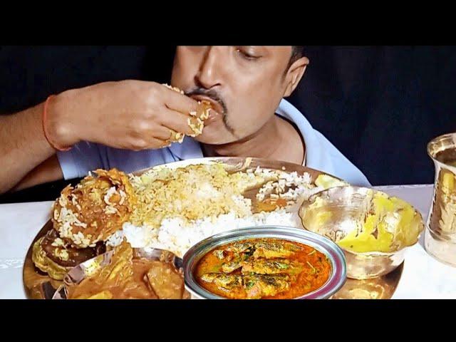 EATING *SPICY MUTTON* CURRY | FISH CURRY WITH BASMATI RICE ASMR EATING SHOW #asmreatsrk