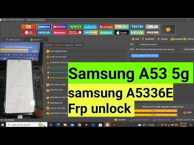 Samsung A53 5G frp UnlockTool | Samsung A536e Frp UnlockTool | A53 5g  frp bypass binary S5 latest