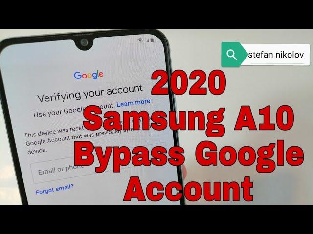 BOOM!!! Samsung A10 SM-A105F. Remove Google Account. Bypass FRP.